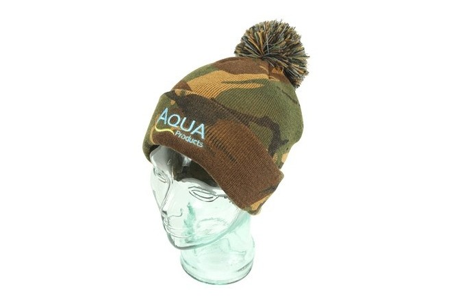 Aqua Camo Bobble Hat