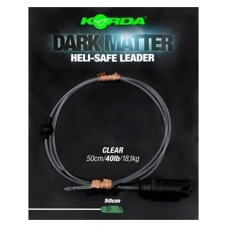 Korda Dark Matter Leader Heli Safe Weed, Clear e Gravel 40lb 1mt 2