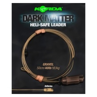 Korda Dark Matter Leader Heli Safe Weed, Clear e Gravel 40lb 50cm