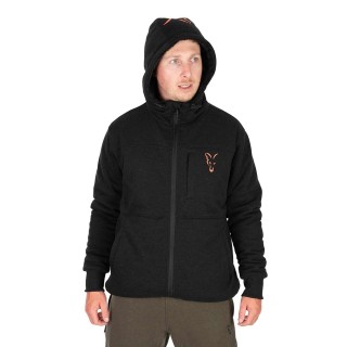 Fox Collection Sherpa Jacket Black & Orange  2