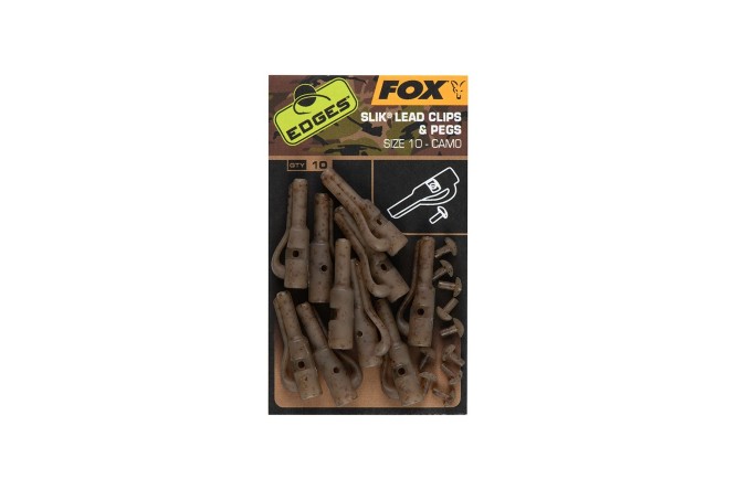 Fox  Edges Camo Size 10 Slik lead clip + pegs