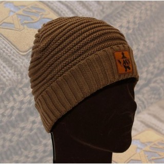 Vass Fleece Lined Ribbed Beanie (Suede Badge) berretto invernale