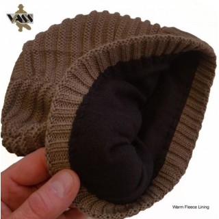 Vass Fleece Lined Ribbed Beanie (Suede Badge) berretto invernale 2